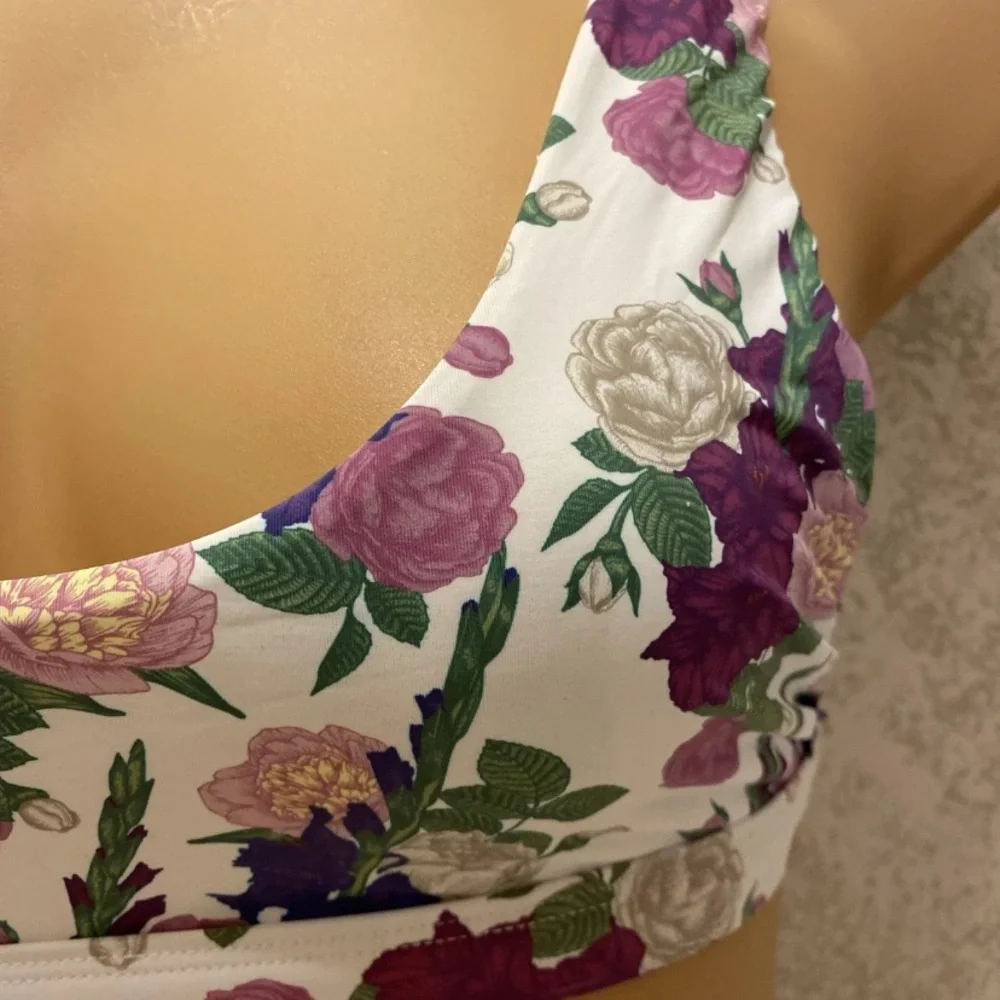 Dippin' Daisy's Floral Bikini Top with White Tie Bottoms